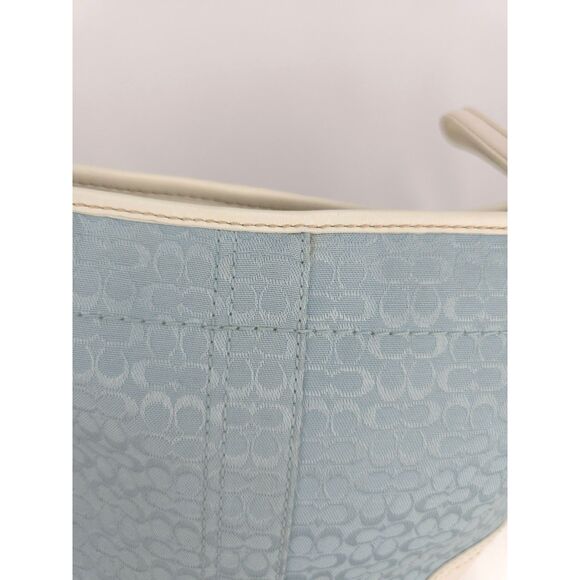 Vintage Baby Blue Coach Crossbody Bag Purse Y2K Signature Mini 'C ' Monogram - Picture 11 of 15
